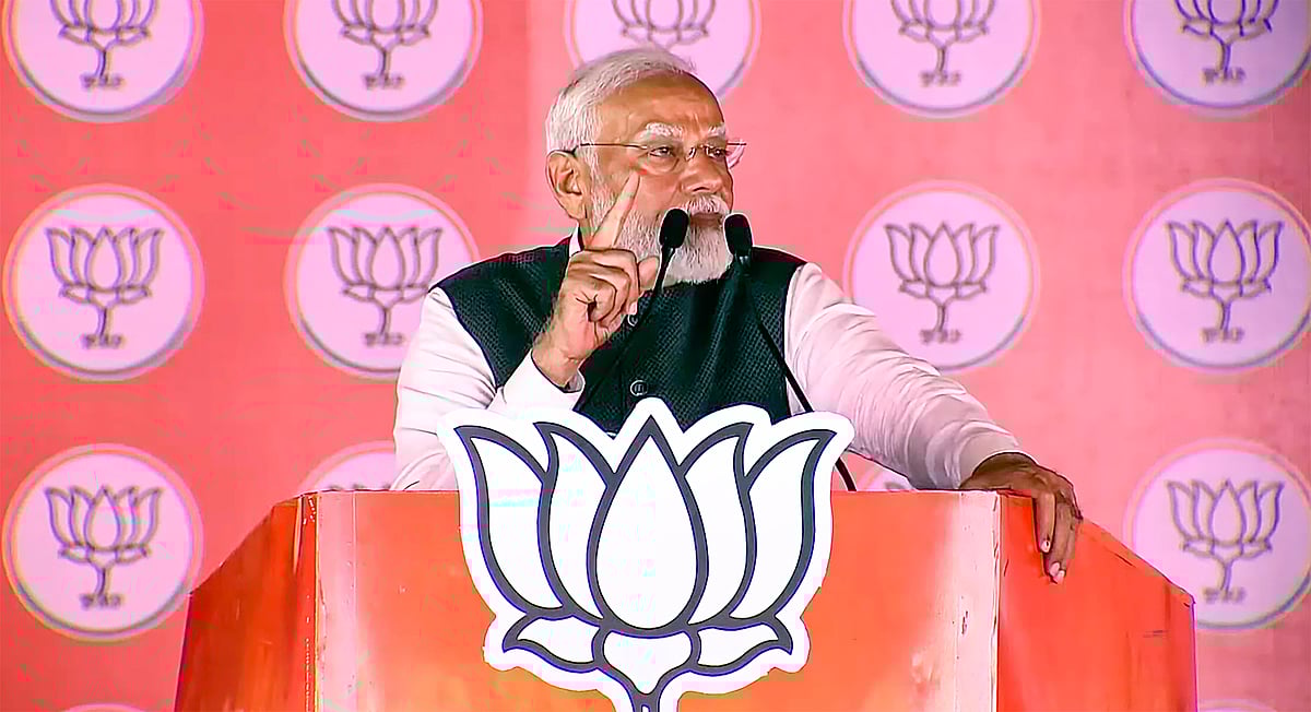 PTI : Prime Minister Narendra Modi at an election rally