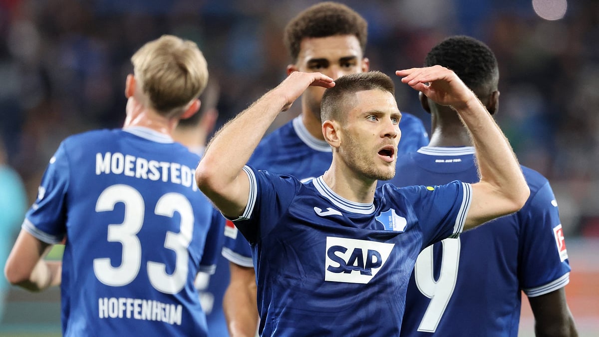 Andrej Kramaric celebrates after scoring in the 90th minute.
