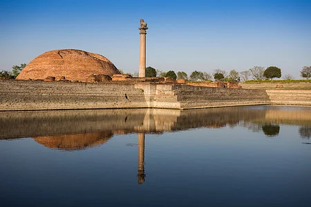 A dome structure, reflecting in the water at Kutagarasala Vihara
