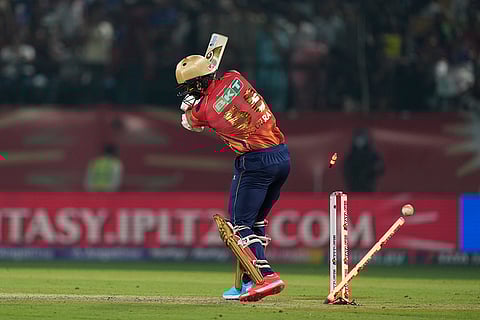 PBKS captain Sam Curran gets bowled out