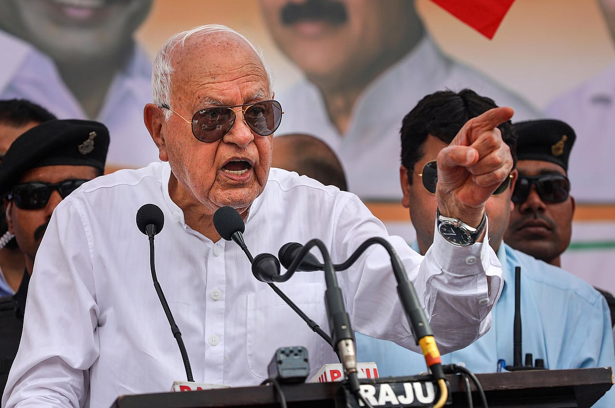 PTI : Former Jammu and Kashmir Chief Minister and NC chief Farooq Abdullah during a rally.(File photo) |