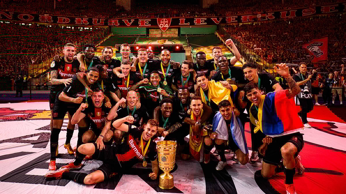 Bayer Leverkusen celebrate German Cup victory - X/@bayer_04en