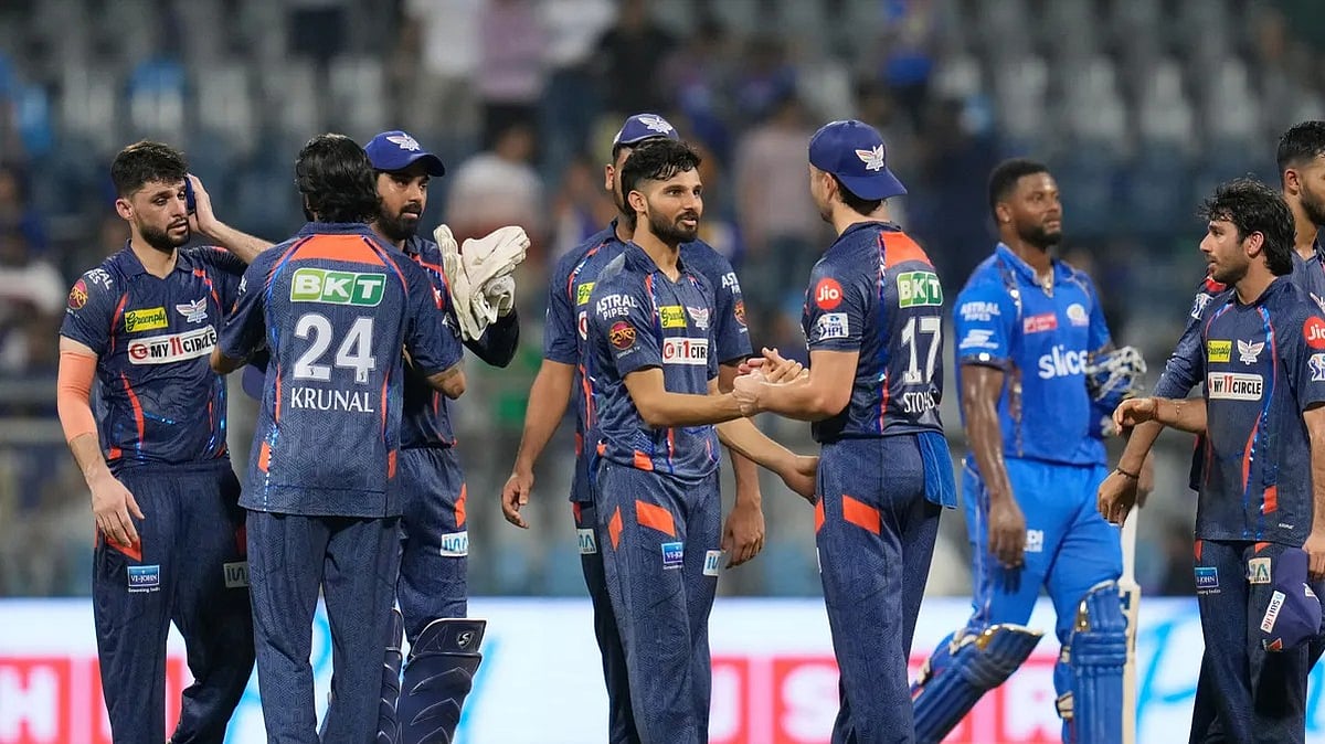 BCCI : Lucknow Super Giants celebrate their win over Mumbai Indians by 18 runs at Wankhede in match 67 pf IPL 2024. 
