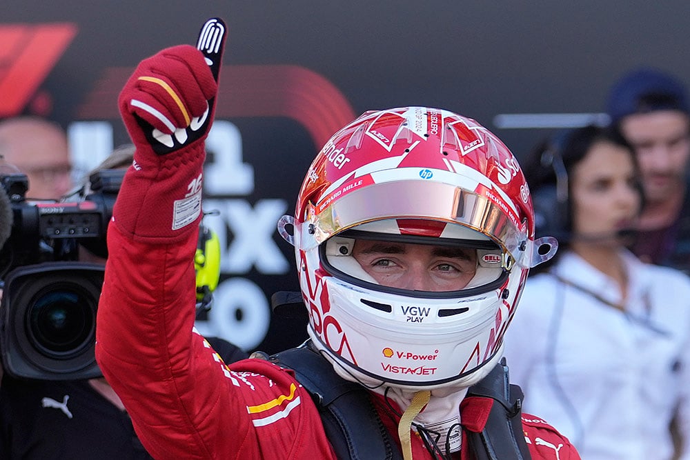 Photo: AP/Luca Bruno : Ferrari driver Charles Leclerc