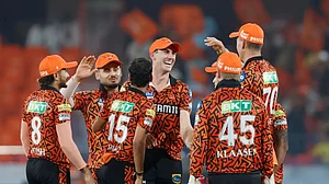 SunRisers Hyderabad celebrate 1 run victory