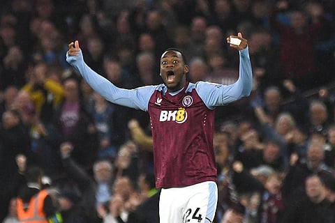 Aston Villa's Jhon Duran celebrates after scoring his side's second goal