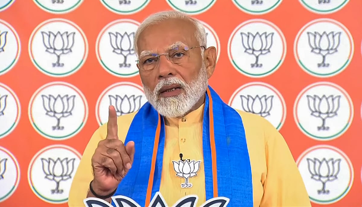 PTI : PM Modi during his video message to Kashi voters.