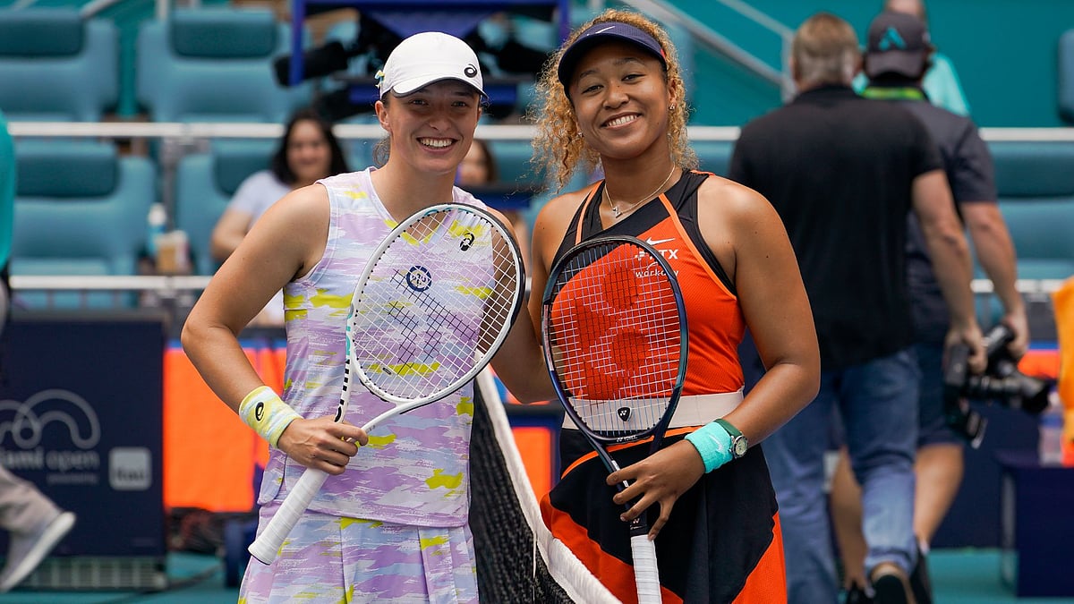 Swiatek and Osaka ahead of the 2022 Miami Open final - null