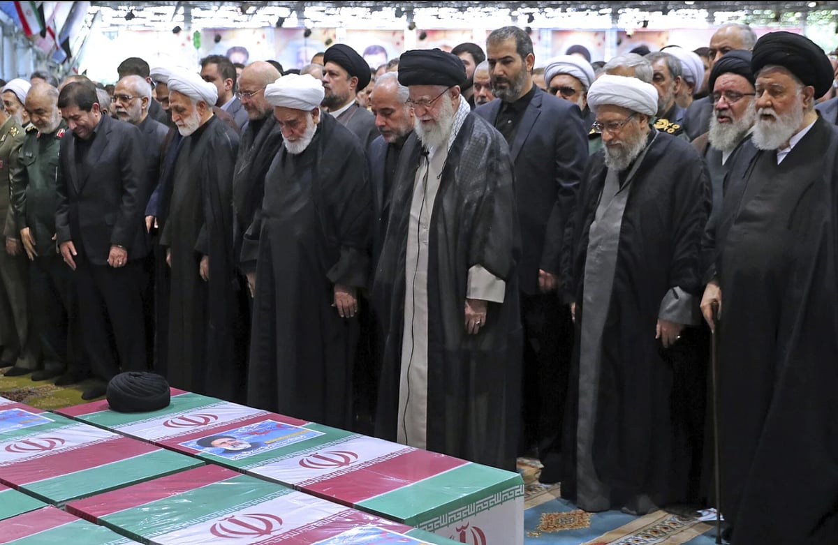 AP : Supreme Leader Ayatollah Ali Khamenei, who openly wept for Soleimani, also remained composed while reciting the standard prayer for the dead |