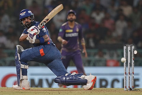 LSG's KL Rahul plays a shot