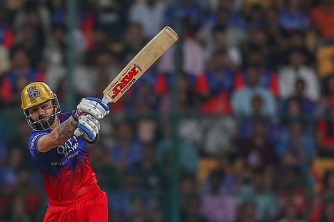 Virat Kohli plays a shot