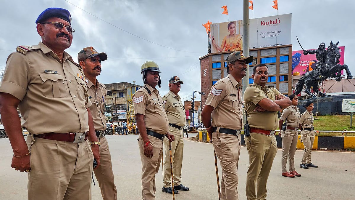 PTI : Karnataka Police personnel on duty.(Representational image) |