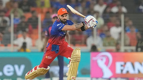 Virat Kohli bats during the Indian Premier League 2024 Eliminator.