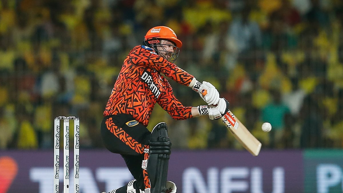 AP Photo/R.Parthiban : Sunrisers Hyderabad's Travis Head plays a shot during the Indian Premier League cricket match between Chennai Super Kings and Sunrisers Hyderabad in Chennai.