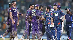 BCCI : Kolkata Knight Riders and Lucknow Super Giants during match 56 of the 2024 Indian Premier League.