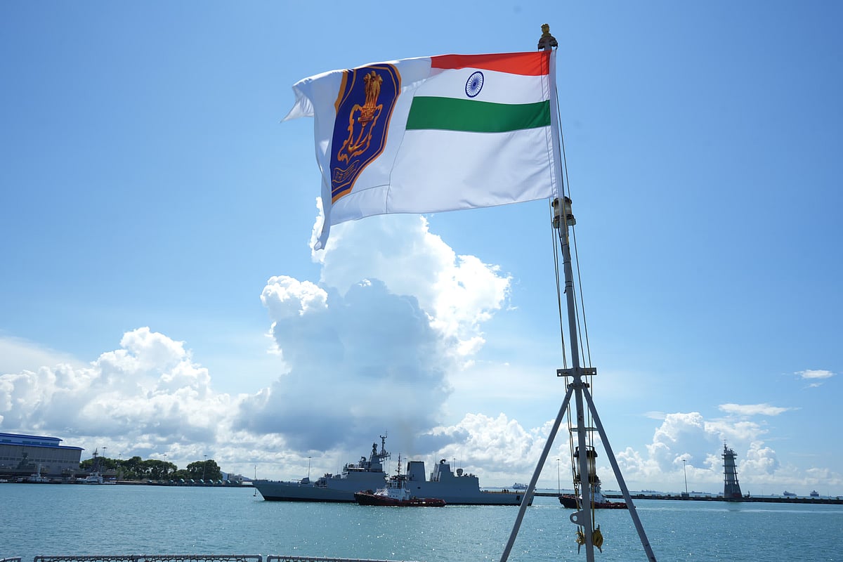 X/ : Indian Naval Ships Delhi, Shakti, and Kiltan, led by Rear Admiral (RAdm) Rajesh Dhankhar, reached the Changi naval base in the city-state on Monday.

