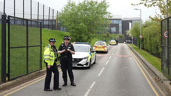AP : Police outside the Birley Academy in Sheffield, northern England |