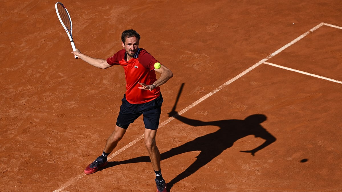 Daniil Medvedev in action on Saturday.