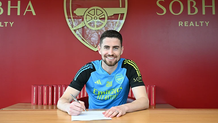 Jorginho penned a new deal at the Emirates Stadium on Thursday (May 9, 2024). - null