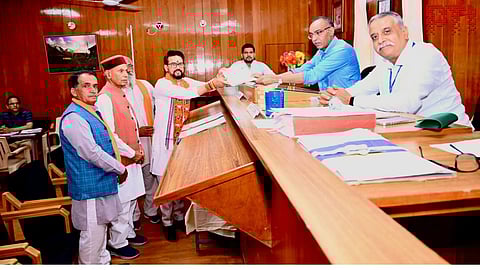 Anurag Thakur files nomination for Hamirpur LS seat.