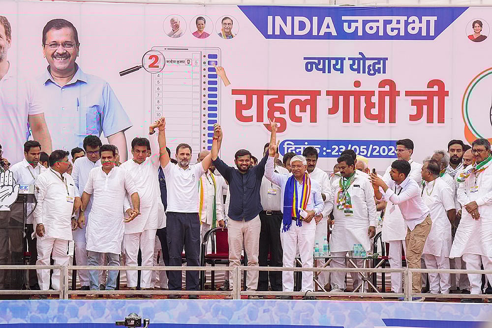 | Photo: PTI/Manvender Vashist Lav : Congress public meeting in Delhi