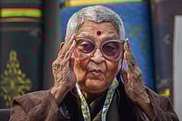 Will The ‘True’ Subaltern Please Rise? Getty Images : Indian literary theorist and critic Gayatri Chakravorty Spivak adjusts her glasses, during her talk with Indian author Lakshmi Subramanian, titled as ''Spivak Moving'', on the first day of Tata Steel Kolkata Literary Meet 2023, at Victoria Memorial Hall in Kolkata on January 21, 2023.