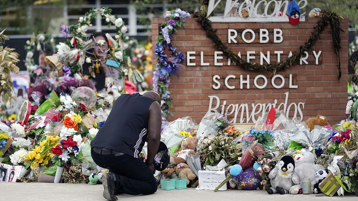 Uvalde shooting memorial - AP