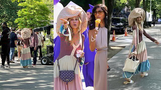 Sarah Jessica Parker's Puffy Bonnet Hat Turns Heads On 'And Just Like That' Set