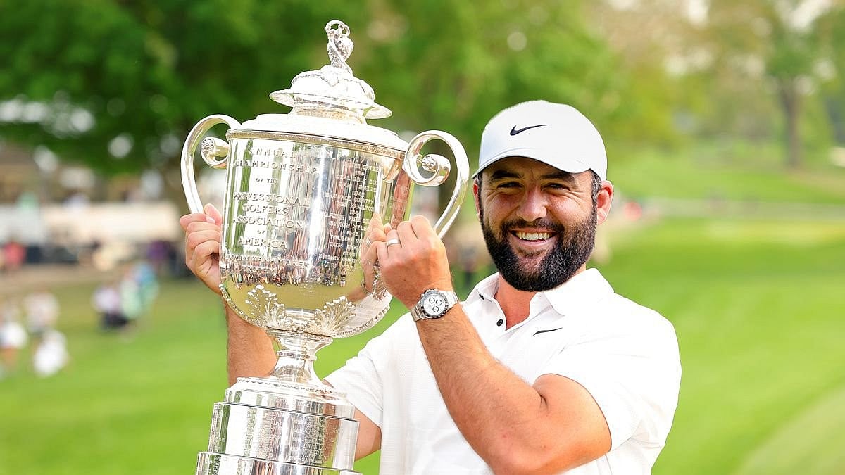 Photo: X/ @SchefflerLegion : Fresh off his second Masters victory, Scheffler beat another strong field in the RBC Heritage for his fourth win in five tournaments.