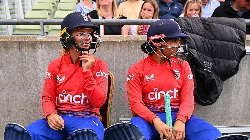 Photo: X/ @englandcricket : England Women's cricket team players during a practice game against Pakistan.