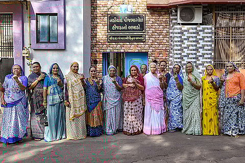 Transgenders casting their votes