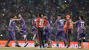 AP : Kolkata Knight Riders celebrate their win over Sunrisers Hyderabad in the Indian Premier League 2024 final at Chepauk, Chennai on Sunday (May 26).