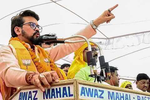 Anurag Thakur campaigns in Basti