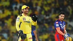 BCCI : MS Dhoni in action during the first match of IPL 2024 against RCB.