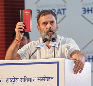 PTI : Rahul Gandhi addressing an event on Friday, May 10