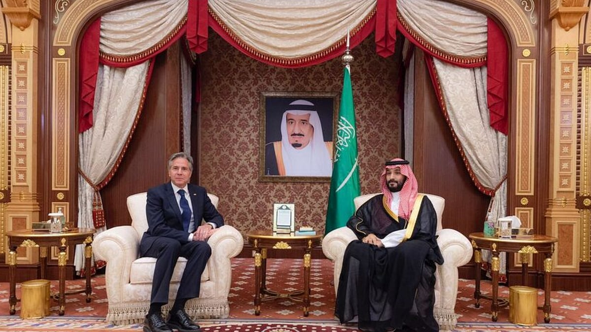 Saudi Crown Prince and PM Mohamed bin Salman and US Secretary of State Antony Blinken | - Saudi Press Agency 