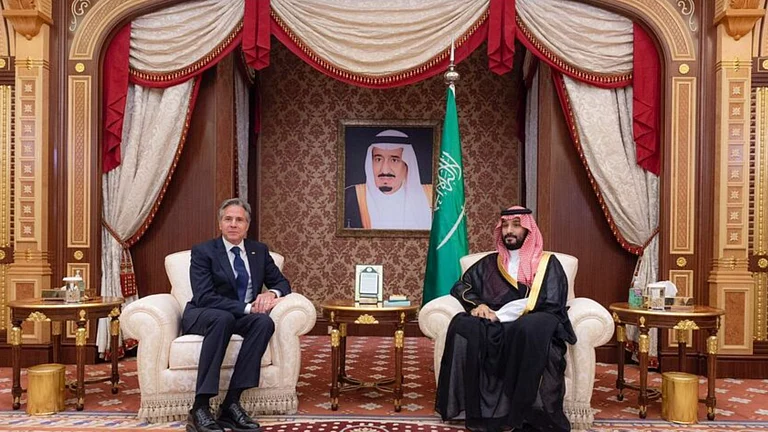Saudi Crown Prince and PM Mohamed bin Salman and US Secretary of State Antony Blinken | - Saudi Press Agency