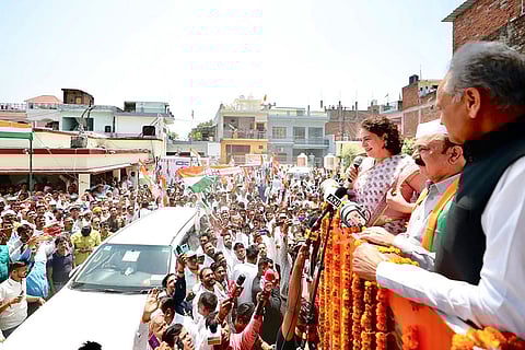 Priyanka Gandhi campaigns in Uttar Pradesh
