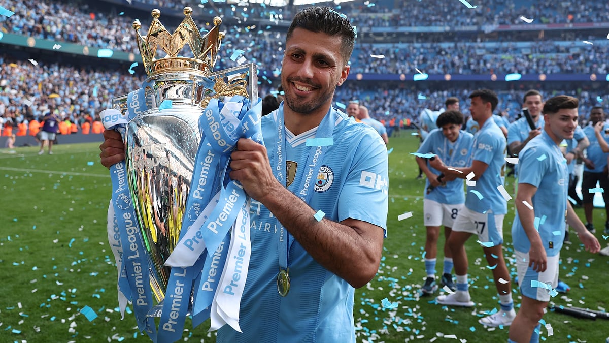 Rodri won his fourth Premier League title on Sunday - null