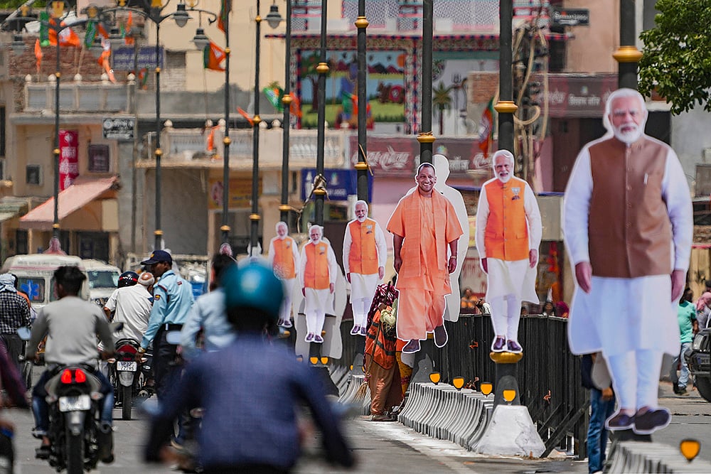 | Photo: AP/Arun Sharma : Preps ahead of PM roadshow in Ayodhya