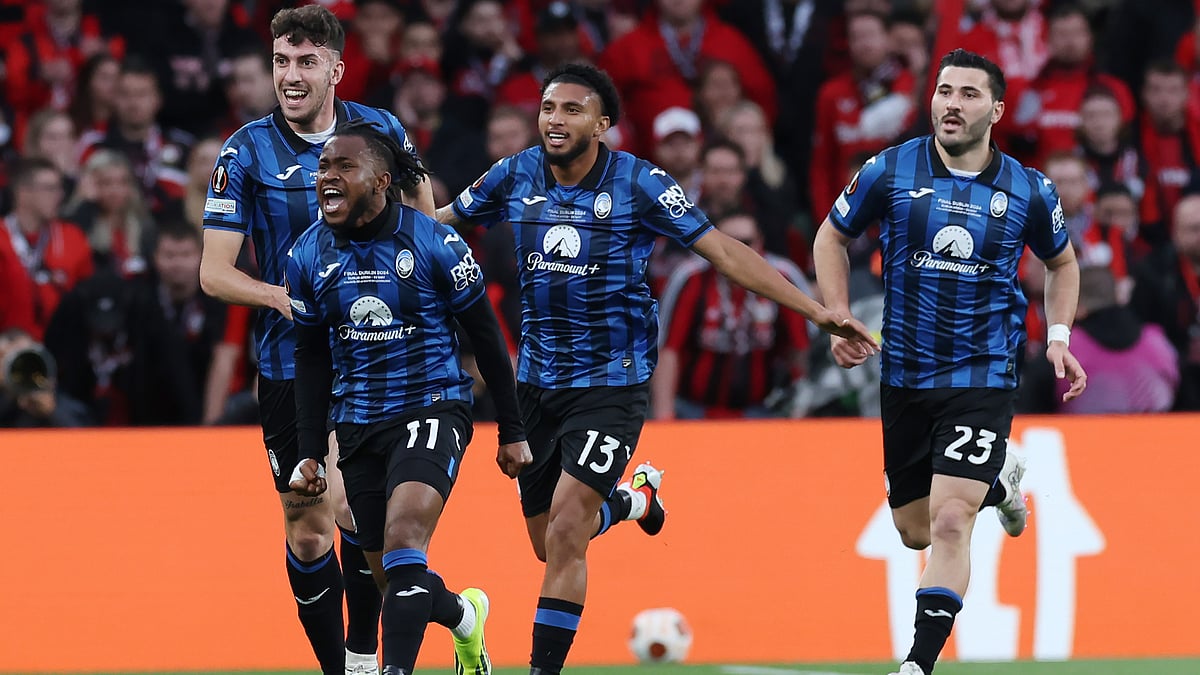 Ademola Lookman celebrates after opening the scoring in Dublin - null