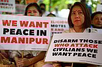 The Multiple Fault Lines Of The Manipur Conflict   Getty Images : Members of the 'Chennai Manipuri community' hold a peace demonstration to protest in solidarity with the people of Manipur