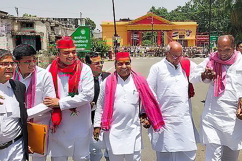 Dharmendra Yadav files nominations