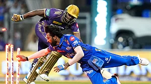 X/@mipaltan : Andre Russell is the only KKR bowler to take a five-wicket-haul against MI