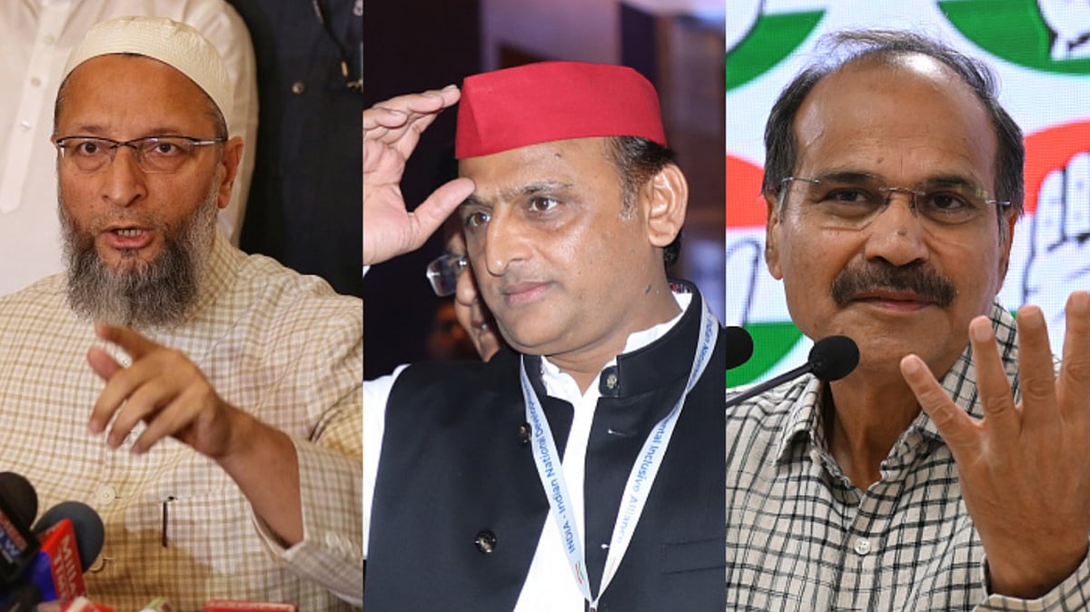 Asaduddin Owaisi, Akhilesh Yadav, Adhir Ranjan Chowdhury