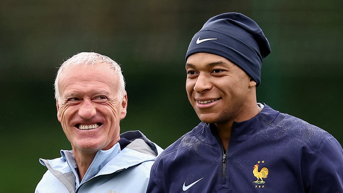 Kylian Mbappe and Didier Deschamps were all smiles as France started their Euro 2024 preparations on Wednesday. - null