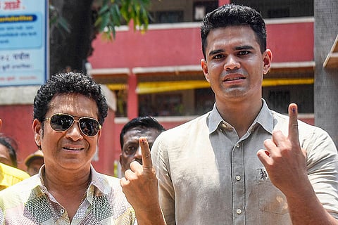 Sachin Tendulkar and Arjun Tendulkar votes for 5th phase