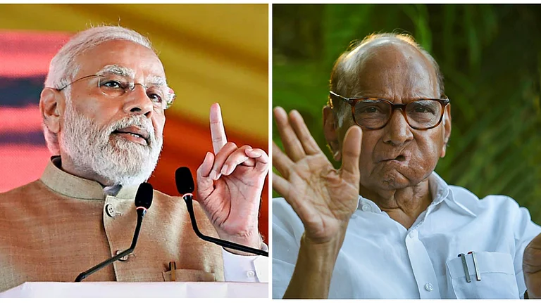 PM Narendra Modi (L) and NCP (SCP) chief Sharad Pawar | - PTI