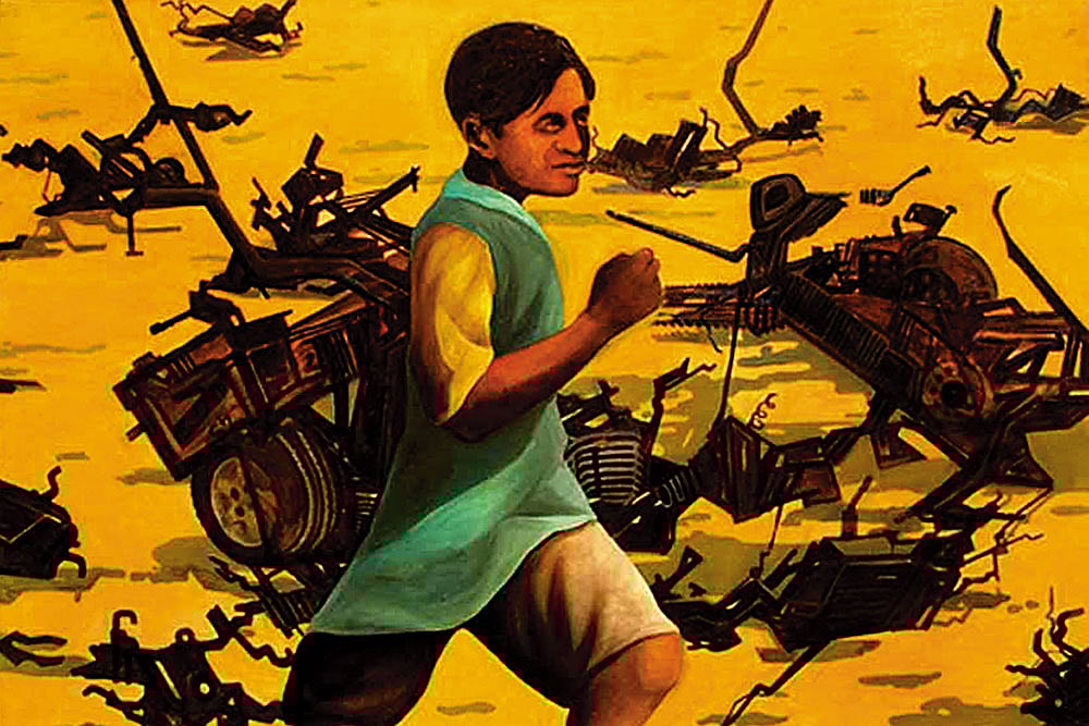 Artwork by Veer Munshi : Shrapnel: Artwork from a series by Kashmiri artist Veer Munshi. The underlying structure of the series springs from the shapes of debris created during violent events, especially those in Kashmir 