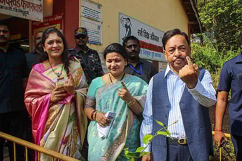 3rd phase of LS polls: Narayan Rane casts vote